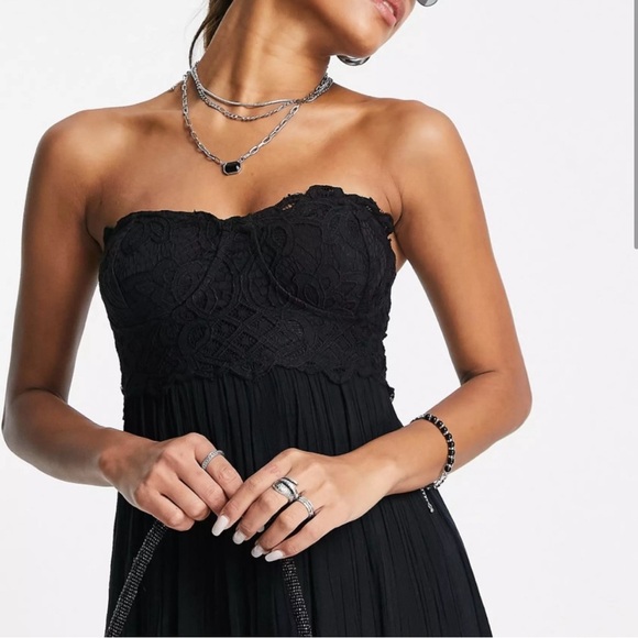 Free People FP One Adella Strapless Black Maxi Dress XS NWOT - Picture 5 of 6